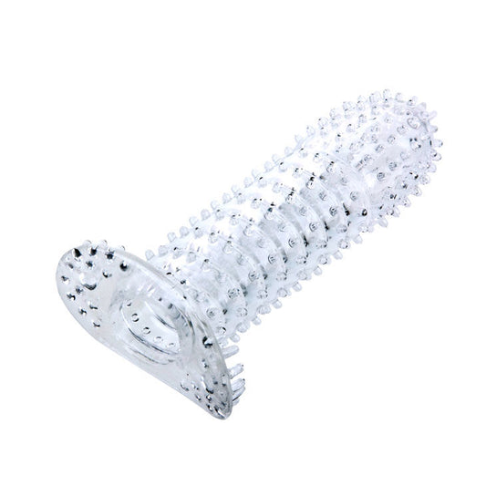 BAILE - FUNDAS PARA EL PENE CON PUNTOS ESTIMULANTES MORADA 14 CM