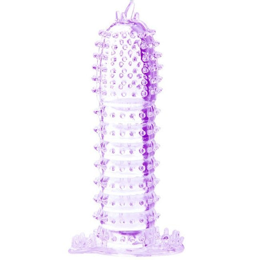 BAILE - FUNDAS PARA EL PENE CON PUNTOS ESTIMULANTES MORADA 14 CM