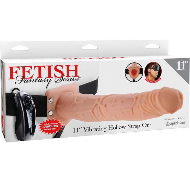 FETISH FANTASY SERIES - 11 HOLLOW STRAP-ON VIBRIEREN MIT BÄLLEN 27,9CM FLEISCH