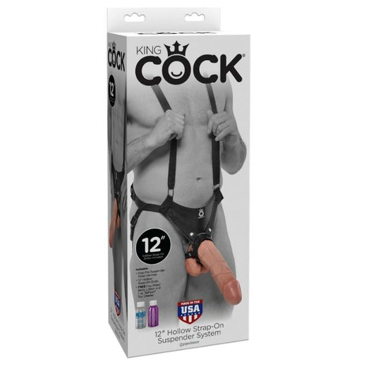 KING COCK - SISTEMA DE TIRANTES CON CORREA HUECO DE 30,5 CM - CARNE