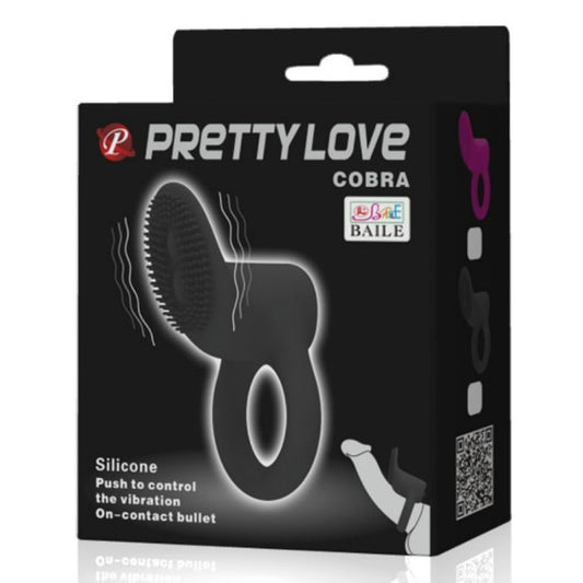 PRETTY LOVE - ANILLO VIBRADOR COBRA NEGRO