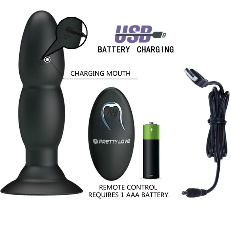 PLUG VIBRATOR UND ROTATION - MIT FERNBEDIENUNG