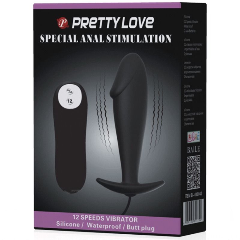 SILIKON ANAL PLUG PENIS FORM UND 12 VIBRATIONSMODI