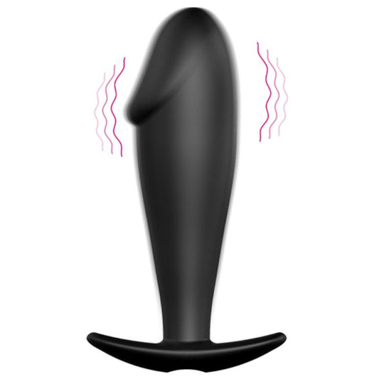 PLUG ANAL DE SILICONA CON FORMA DE PENE Y 12 MODOS DE VIBRACIÓN