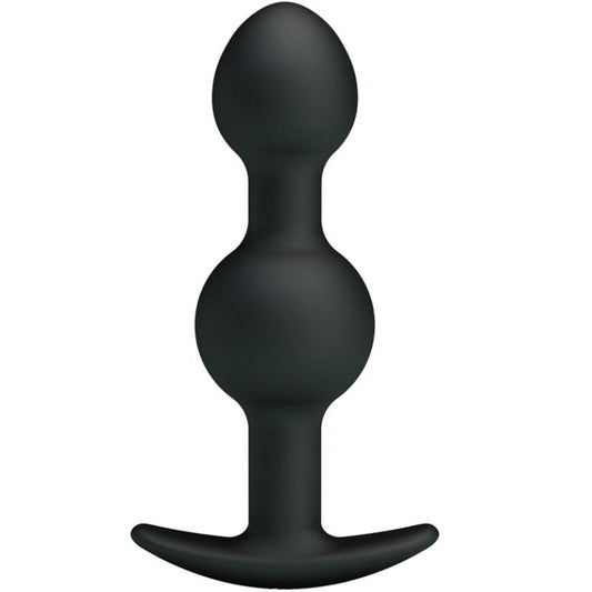PRETTY LOVE - BOLAS ANALES DE SILICONA CON ESTIMULACIÓN ESPECIAL 10,3 CM NEGRO