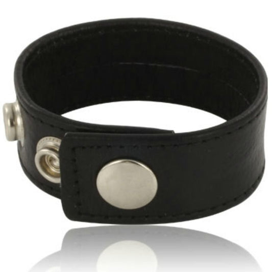 LEATHER BODY - COCK AND BALL BELT WITH SNAP - BLACK