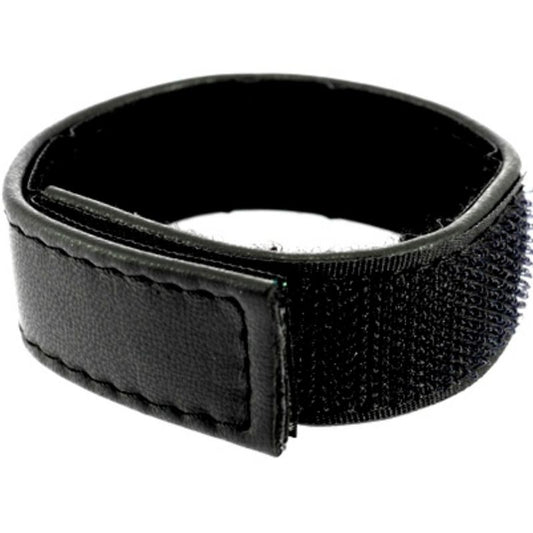 LEATHER BODY - COCK AND BALL STRAP VELCROED ADJUSTABLE - BLACK
