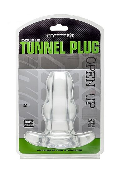 PERFECT FIT BRAND - DOUBLE TUNNEL PLUG MEDIUM TRANSPARENT