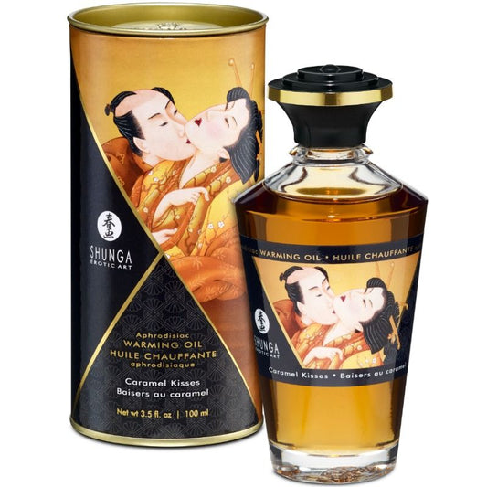SHUNGA - MASSAGE OIL WITH HEATING EFFECT, CARAMEL FLAVOR 100 ML