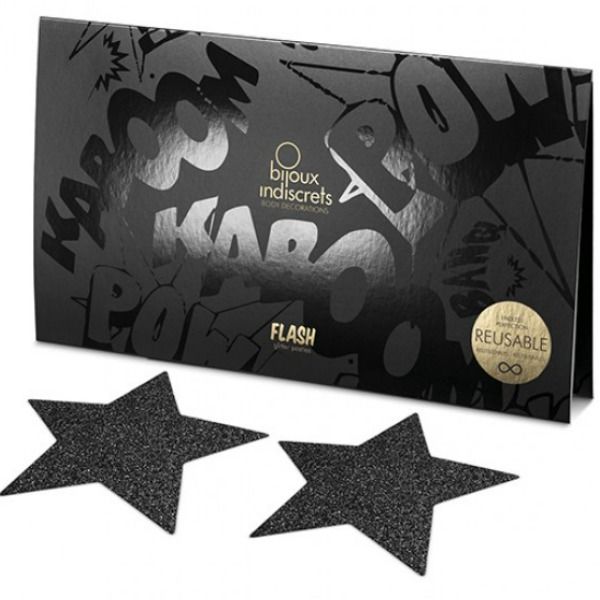 BIJOUX - INDISCRETS SCHWARZE STAR-FLASH-NIPPELCOVER