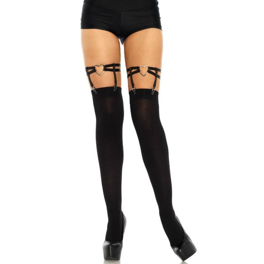 LEG AVENUE - TIGHTS WITH TWO STRAPES, ONE SIZE