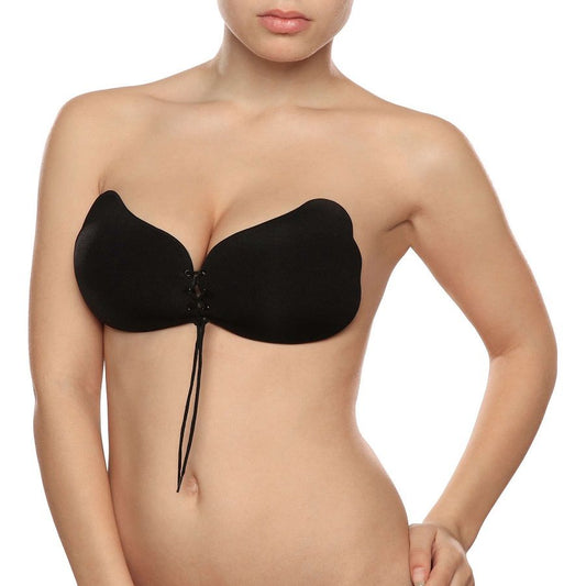 BYE-BRA - Sujetador push-up con encaje, copa A negra