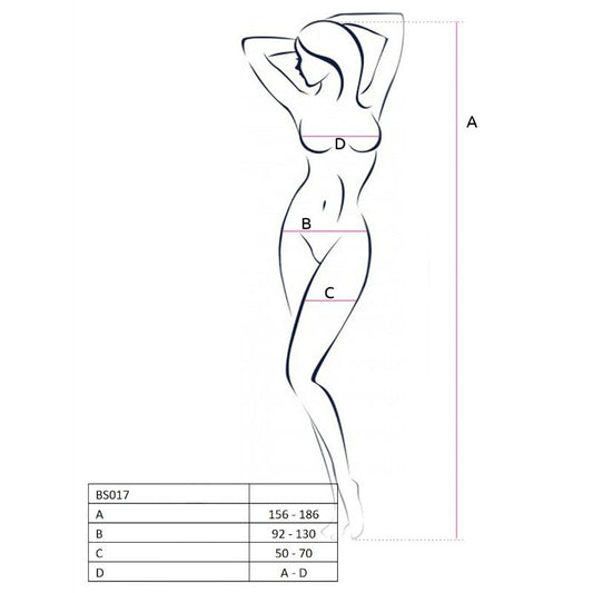 PASSION - WOMAN BS017 WHITE BODYSTOCKING, ONE SIZE