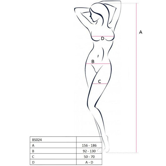 PASSION - WOMAN BS024 WHITE BODYSTOCKING, ONE SIZE