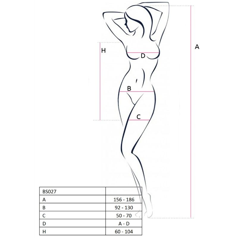 PASIÓN - MUJER BS027 BODYSTOCKING ESTILO VESTIDO ROJO, TALLA ÚNICA