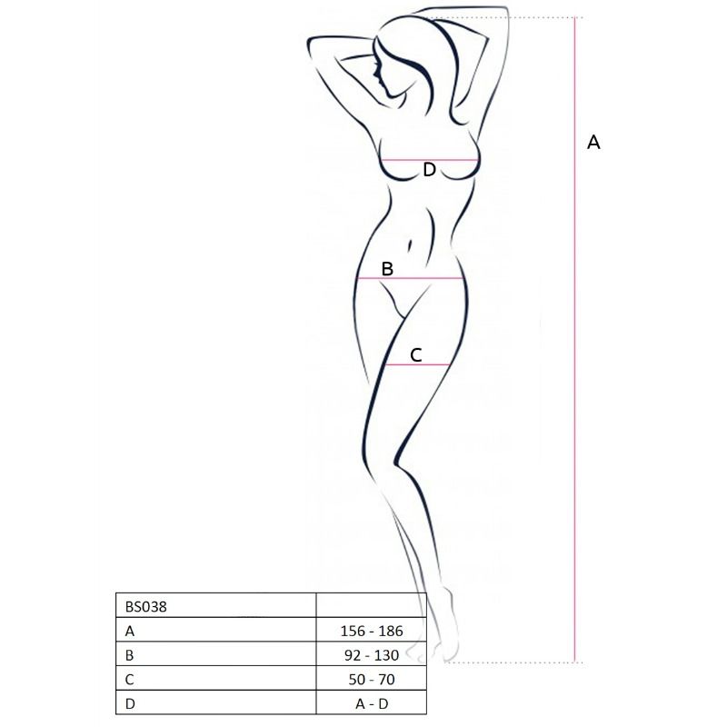 PASSION - WOMAN BS038 BODYSTOCKING SCHWARZ EINE GRÖSSE