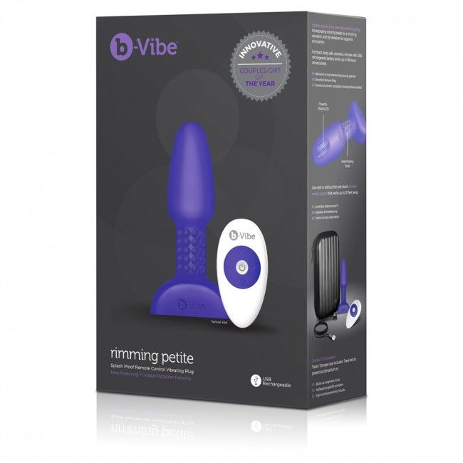 B-VIBE - PLUG ANAL RIMMING CON CONTROL REMOTO PETITE LILA
