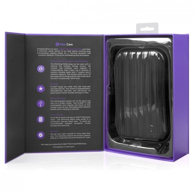 B-VIBE - PLUG ANAL RIMMING CON CONTROL REMOTO PETITE LILA