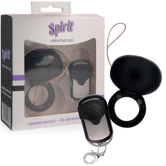 SPIRIT - ANILLO VIBRADOR PARA EL PENE CON CONTROL REMOTO NEGRO