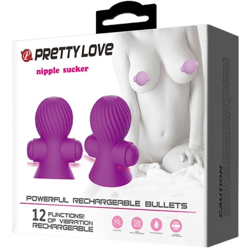 PRETTY LOVE - NIPPLE STIMULATORS 12M PURPLE VIBRATION