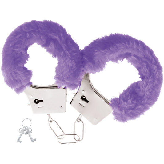 DARKNESS - METAL HANDCUFFS LINED WITH PURPLE