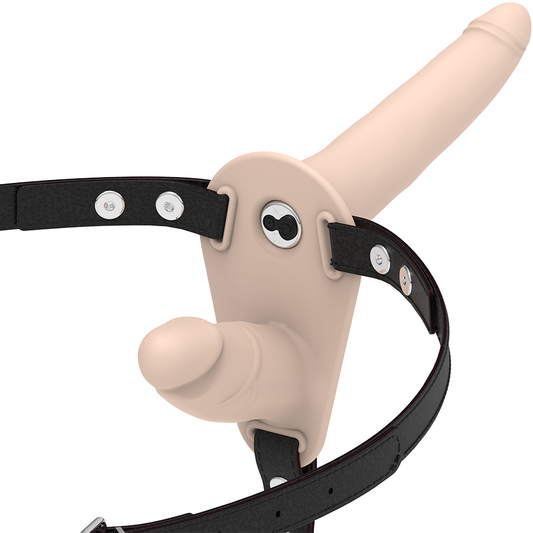 FETISH SUBMISSIVE HARNESS - FLESH UP VIBRATOR WITH DOUBLE PENETRATION