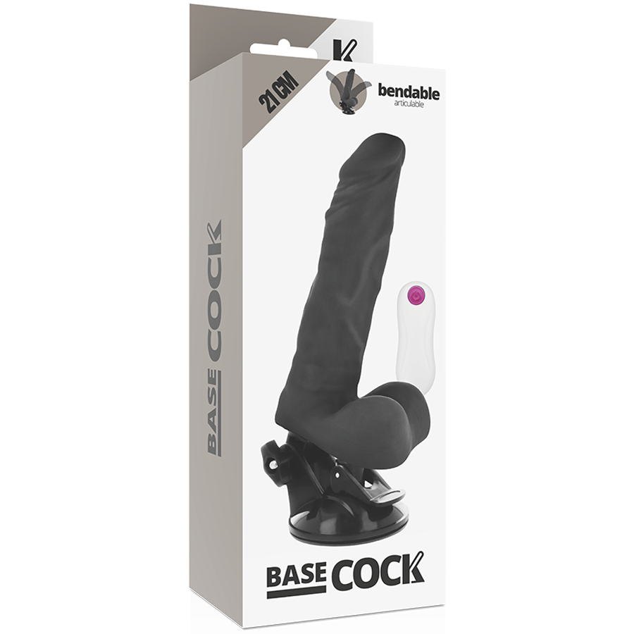 BASECOCK - ARTICULATING VIBRATOR NATURAL WITH REMOTE CONTROL 21 CM -O- 5 CM