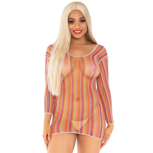 LEG AVENUE - ZIGZAG MULTICOLOR MINI DRESS, ONE SIZE