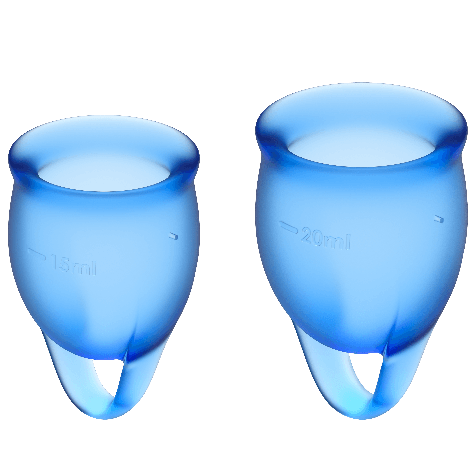 SATISFYER - COPA MENSTRUAL FEEL CONFIDENT AZUL OSCURO 15 + 20 ML