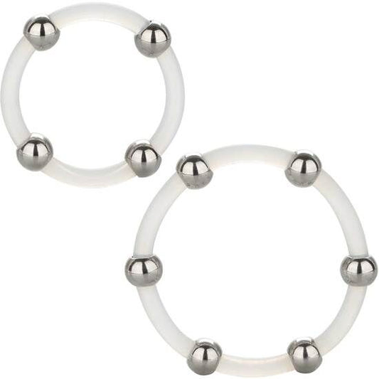 CALEXOTICS - STEEL BEADS SILICONE RING SET