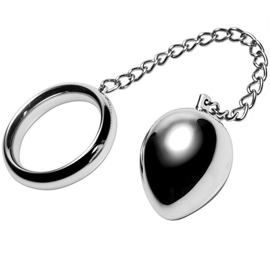 METAL HARD - ANILLO PARA EL PENE 45MM + CADENA CON BOLA DE METAL