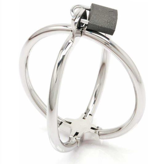 METAL HARD - CRISS-CROSS HANDCUFFS MADE OF STAINLESS STEEL