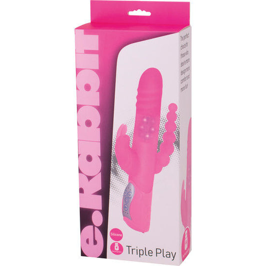SEVEN CREATIONS - E RABBIT TRIPLE PLAY VIBRADOR ROSA DE TRIPLE ESTIMULACIÓN