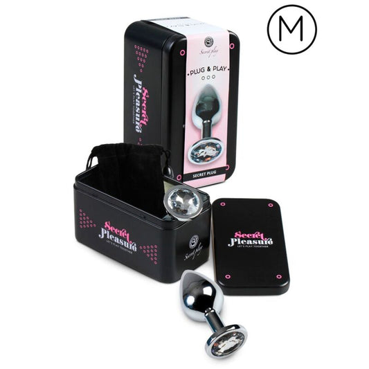 SECRETPLAY - PLUG ANAL DE ALUMINIO TRANSPARENTE, 7 CM
