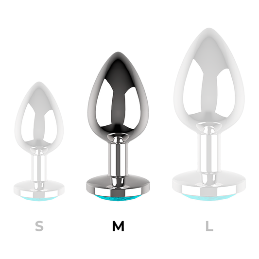 COQUETTE TOYS - PLUG ANAL METAL COLOR AZUL TALLA M 3.5 X 8CM