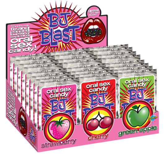 PIPEDREAMS - EXPOSITOR BJ BLAST DE FRESA/CEREZA Y MANZANA VERDE - 36 PIEZAS