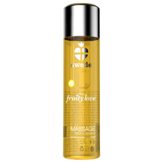 SUECO - ACEITE DE MASAJE FRUITY LOVE CON EFECTO CALOR FRUTAL TROPICAL CON MIEL 120 ML.