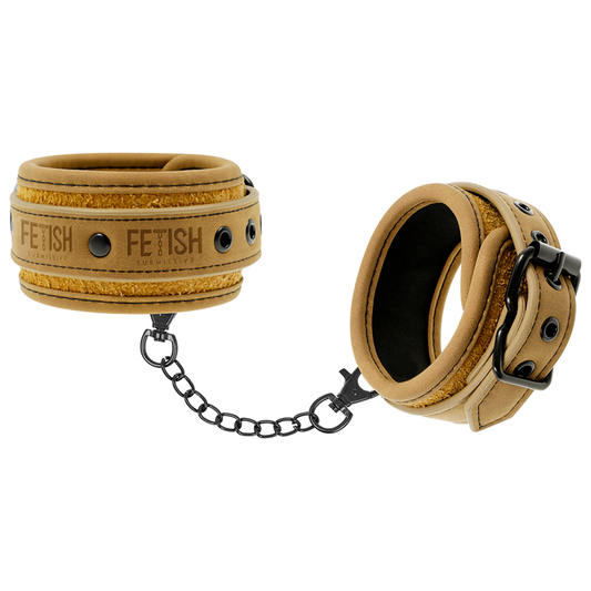 FETISH SUBMISSIVE ORIGEN - VEGAN LEATHER CUFF CUFFS WITH NEOPRENE LINING