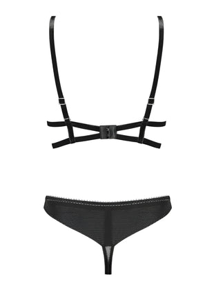 030418 Set aus Bügel-BH Spitze und String - L (BH 75C/80B & Panty 40) - Sexy Dessous-Set