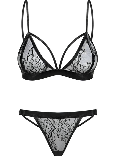060718 Set aus Bralette Spitze und String - M (BH 70E/75D & Panty 38) - Sexy Dessous-Set