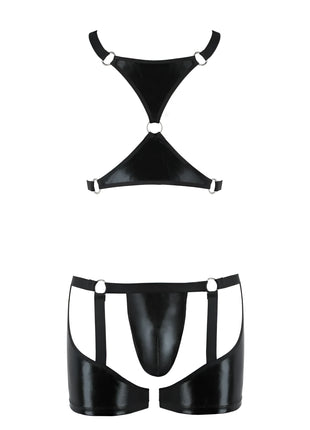 2-teilgies Herren Set 047 schwarz von Passion - S/M / schwarz - Herren-Set