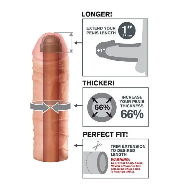 FANTASY X- TENSIONS - MEGA 1 VERLÄNGERUNG - Penishüllen mit Verlängerung