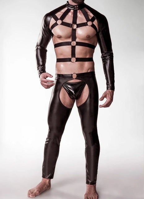 3-teilges Harness-Set 20055 von Grey Velvet - S/M / schwarz - Herren-Harness-Set