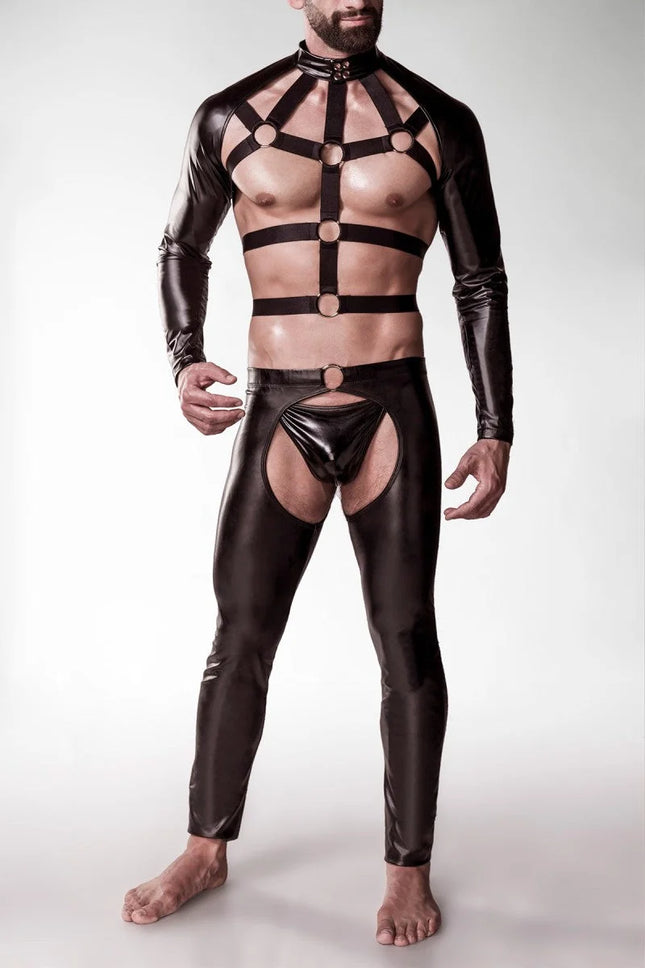 3-teilges Harness-Set 20055 von Grey Velvet - S/M / schwarz - Herren-Harness-Set