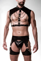 3-teilges Herren Set 20051 von Grey Velvet - S/M / Black - Herren-Harness-Set