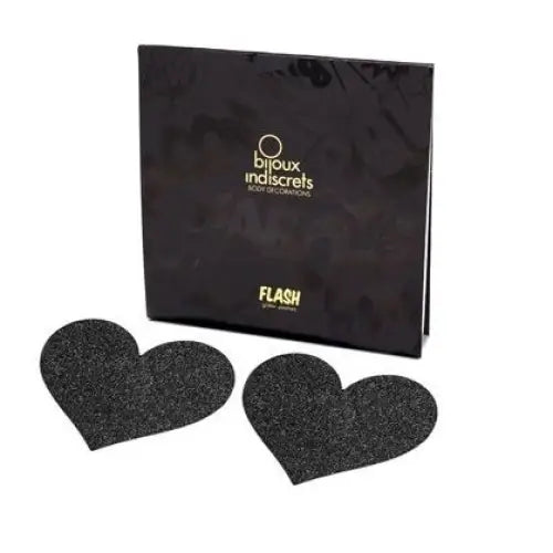 BIJOUX - INDISCRETS FLASH BLACK HEART NIPPELCOVER - Nippelcover
