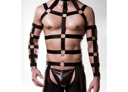 5-teilges Harness-Set 20050 von Grey Velvet - S/M / schwarz - Herren-Harness-Set