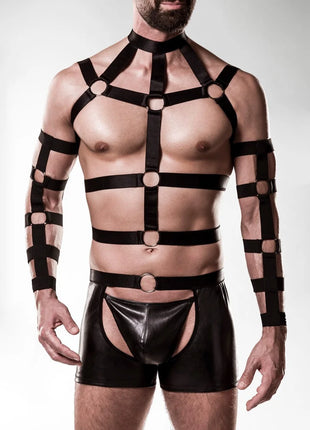 5-teilges Harness-Set 20050 von Grey Velvet - S/M / schwarz - Herren-Harness-Set