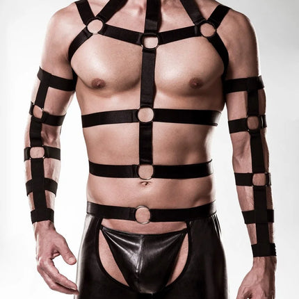 5-teilges Harness-Set 20050 von Grey Velvet - S/M / schwarz - Herren-Harness-Set