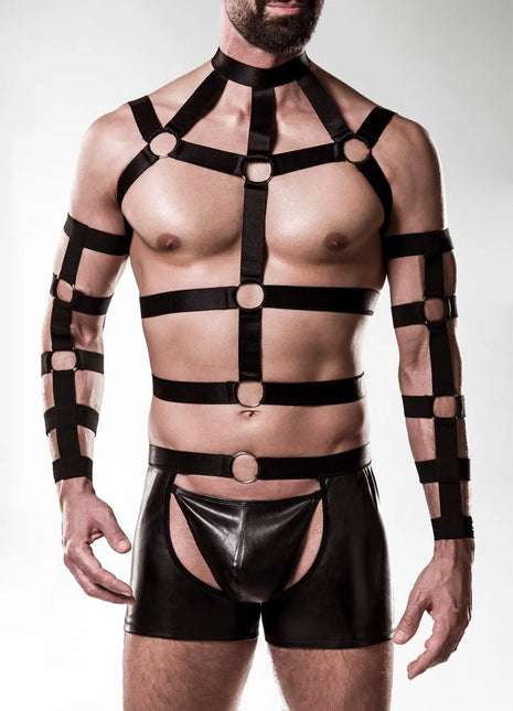 5-teilges Harness-Set 20050 von Grey Velvet - S/M / schwarz - Herren-Harness-Set